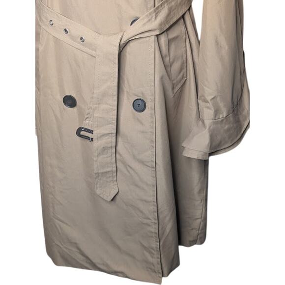 C & C CALIFORNIA studded trench coat tan ruffled sleeves Large NWT academia - Picture 4 of 12